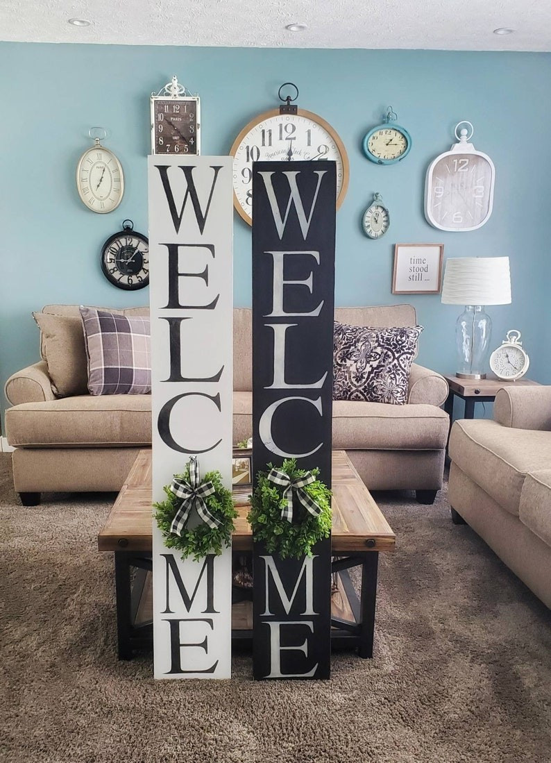 Wooden WELCOME Porch Sign| Rustic Welcome Sign | Farmhouse Welcome Sign | Etsy (US)