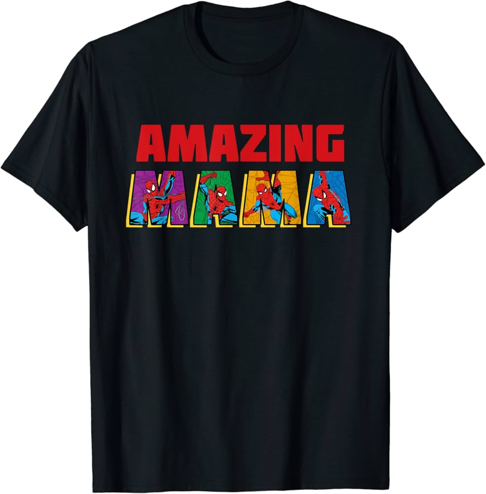 Marvel Spider-Man Amazing Mama Mom Birthday Mother’s Day T-Shirt | Amazon (US)
