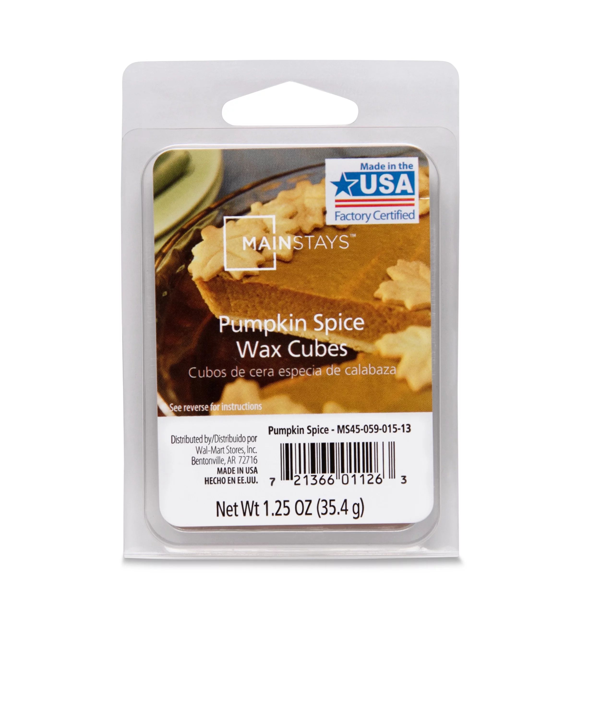 Mainstays 6-Cube Pumpkin Spice Wax Melts, 1.25 oz, Single | Walmart (US)