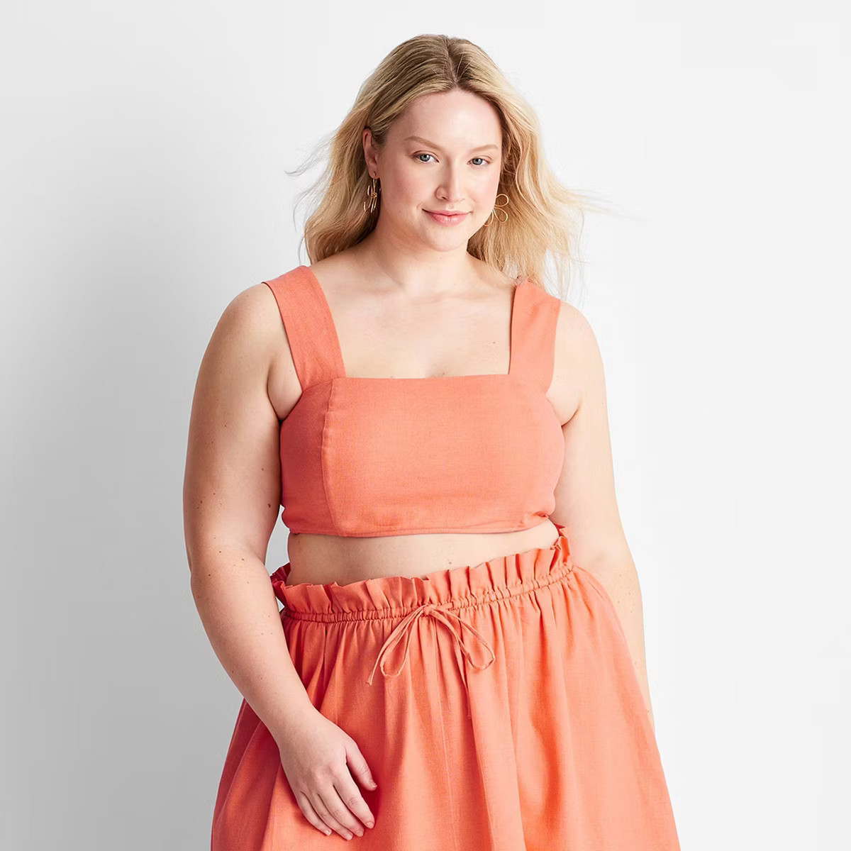 Women's Linen Square Neck Crop Top - Future Collective™ with Jenny K. Lopez | Target