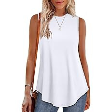 OFEEFAN High Neck Tank Tops for Women Loose Fit Sleeveless Top Summer Clothes Womens Tunic Tops t... | Amazon (US)