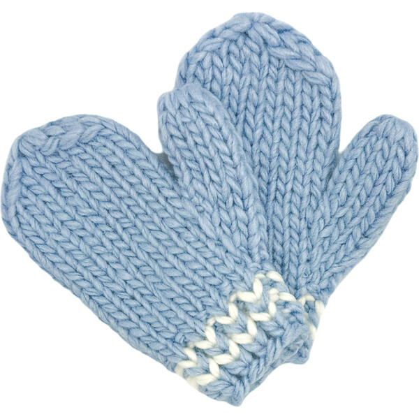 Knit Mittens, Blue | Maisonette