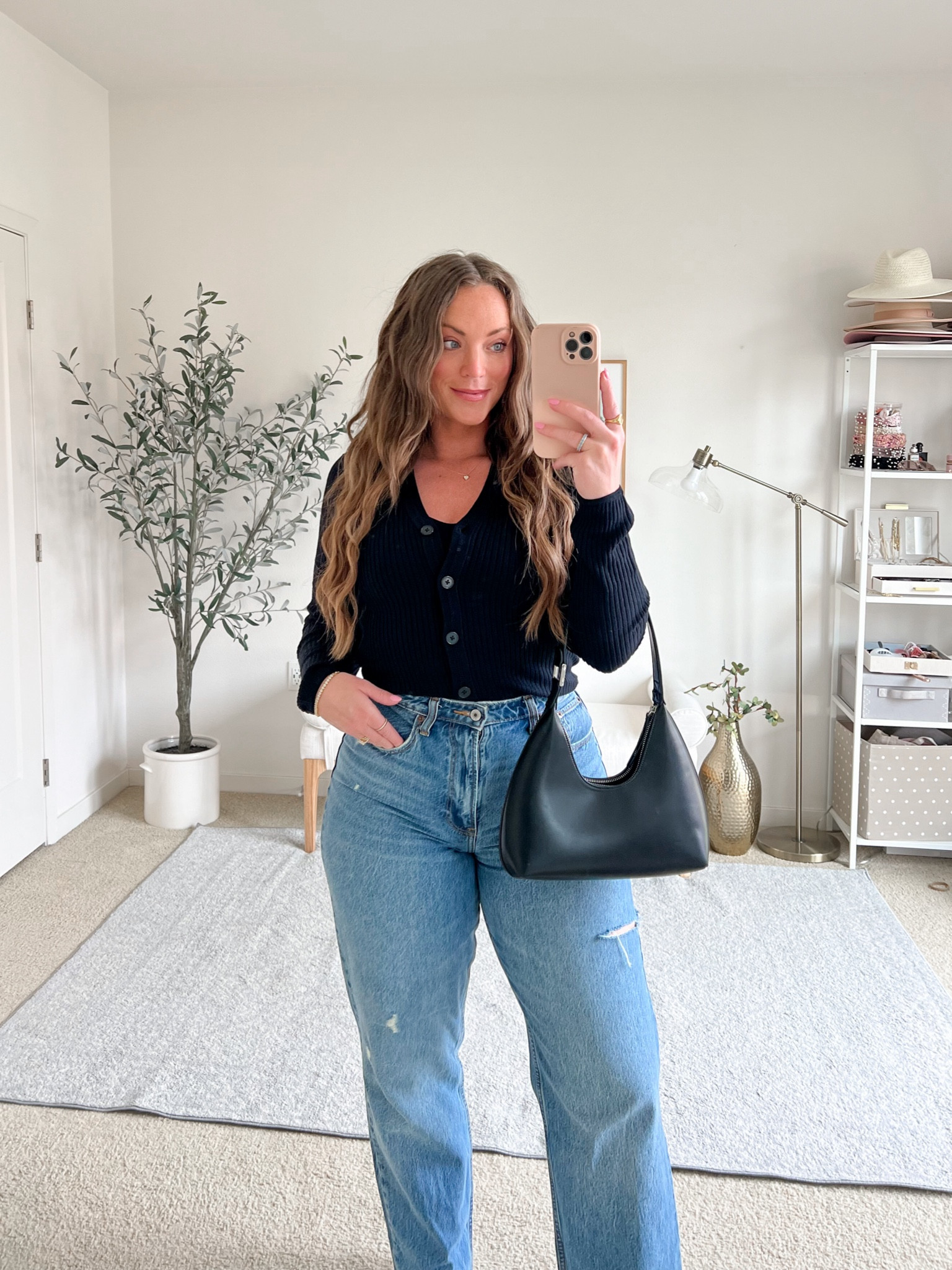 Easy everyday simple outfit 🖤
Jeans are a 29/8R, I sized up from my usual size!

Black bag use code BRITTANYANN20 

#LTKfindsunder50 #LTKmidsize #LTKSeasonal