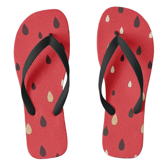 Watermelon Pattern 2 Flip Flops, Men's, Size: Womens 4 - Mens 3, Black Footbed | Zazzle