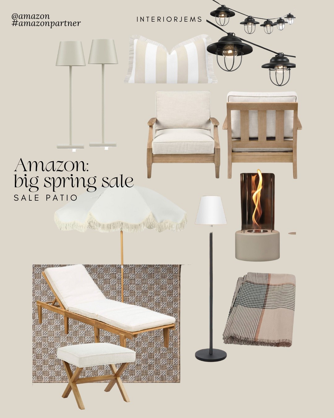 
The big @Amazon spring sale has so many great discounts! Here are some of my favorite porch and patio furniture and decor. Love this wood and upholstered outdoor lounge chair and this pool lounger is an incredible deal right now. Outdoor floor lamp, set of outdoor table lamps, scalloped umbrella. Loloi outdoor rug, checkered rug, outdoor pillow, outdoor ottoman. 
#amazonpartner @amazonhome
