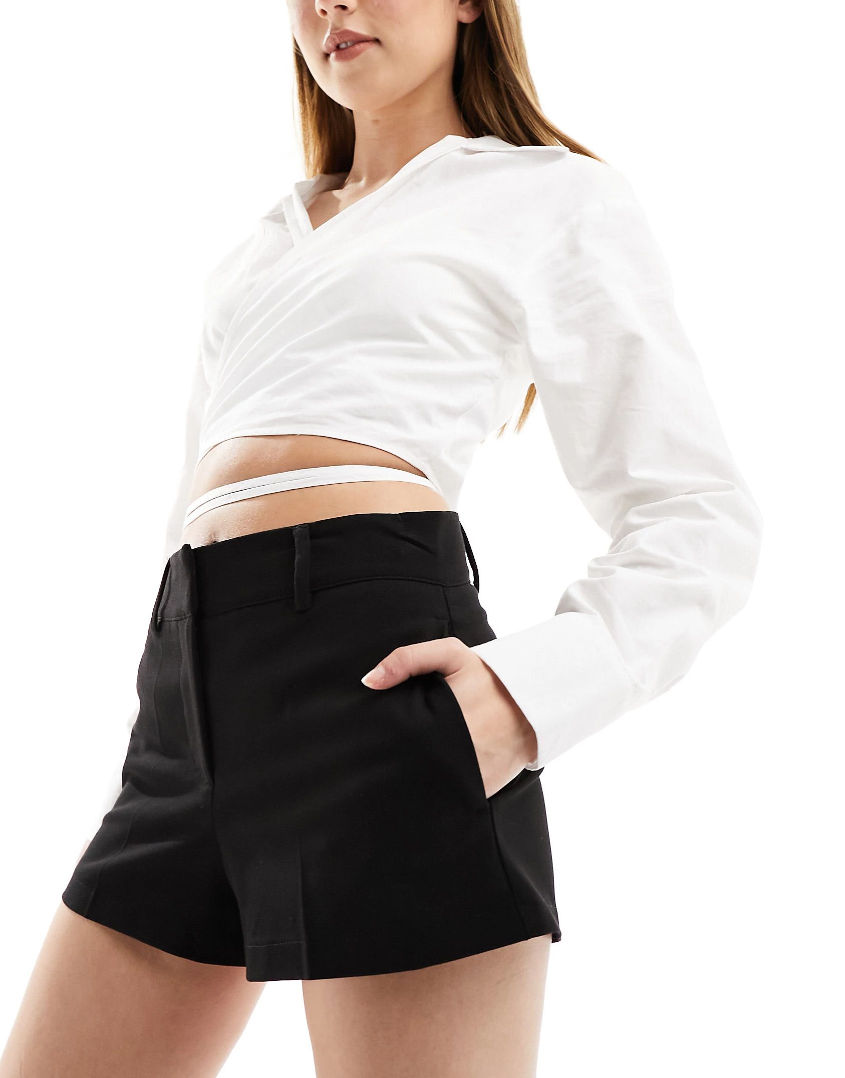 Bershka tailored shorts in black | ASOS (Global)