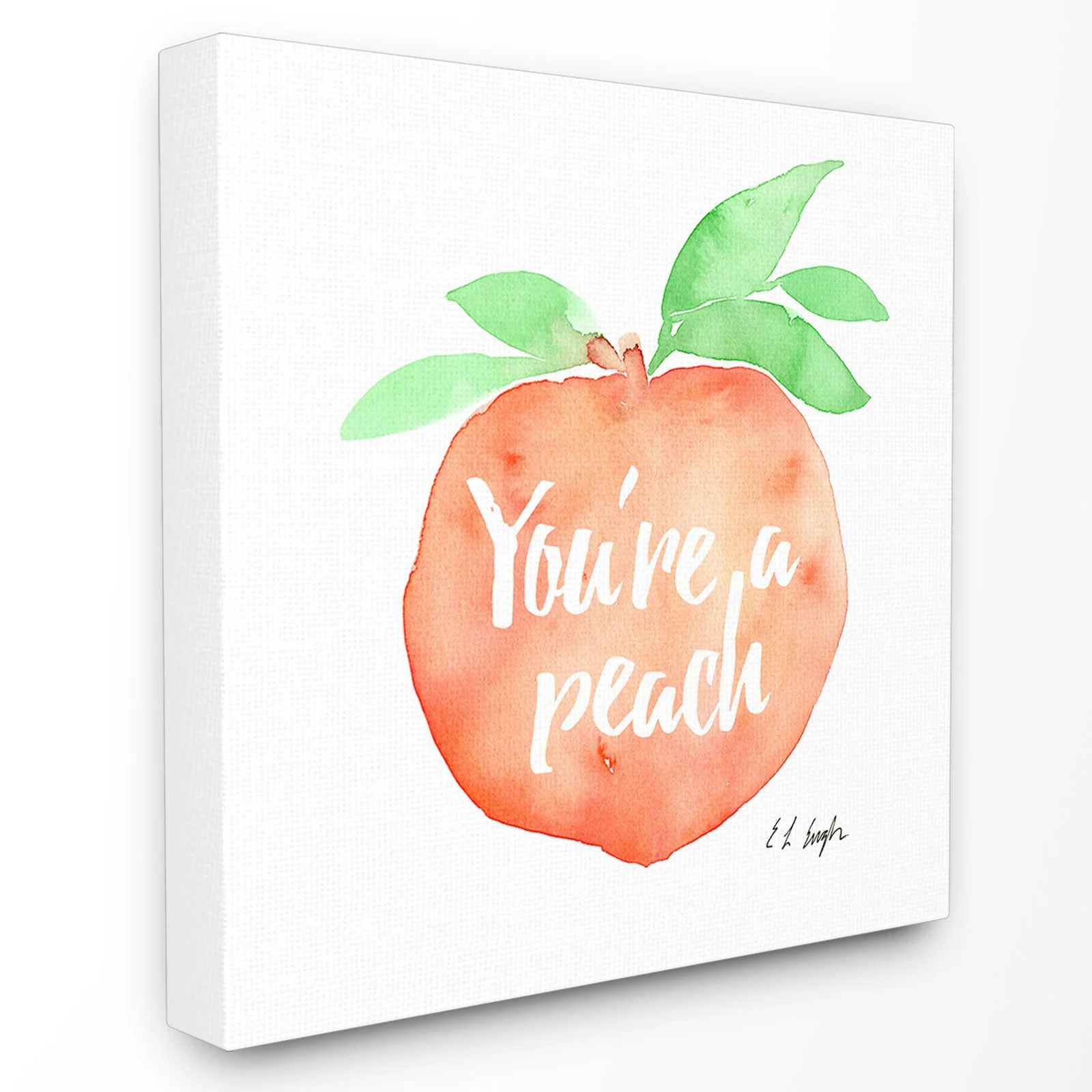 The Stupell Home Decor Collection Youre A Peach Watercolor Wall Art - Walmart.com | Walmart (US)