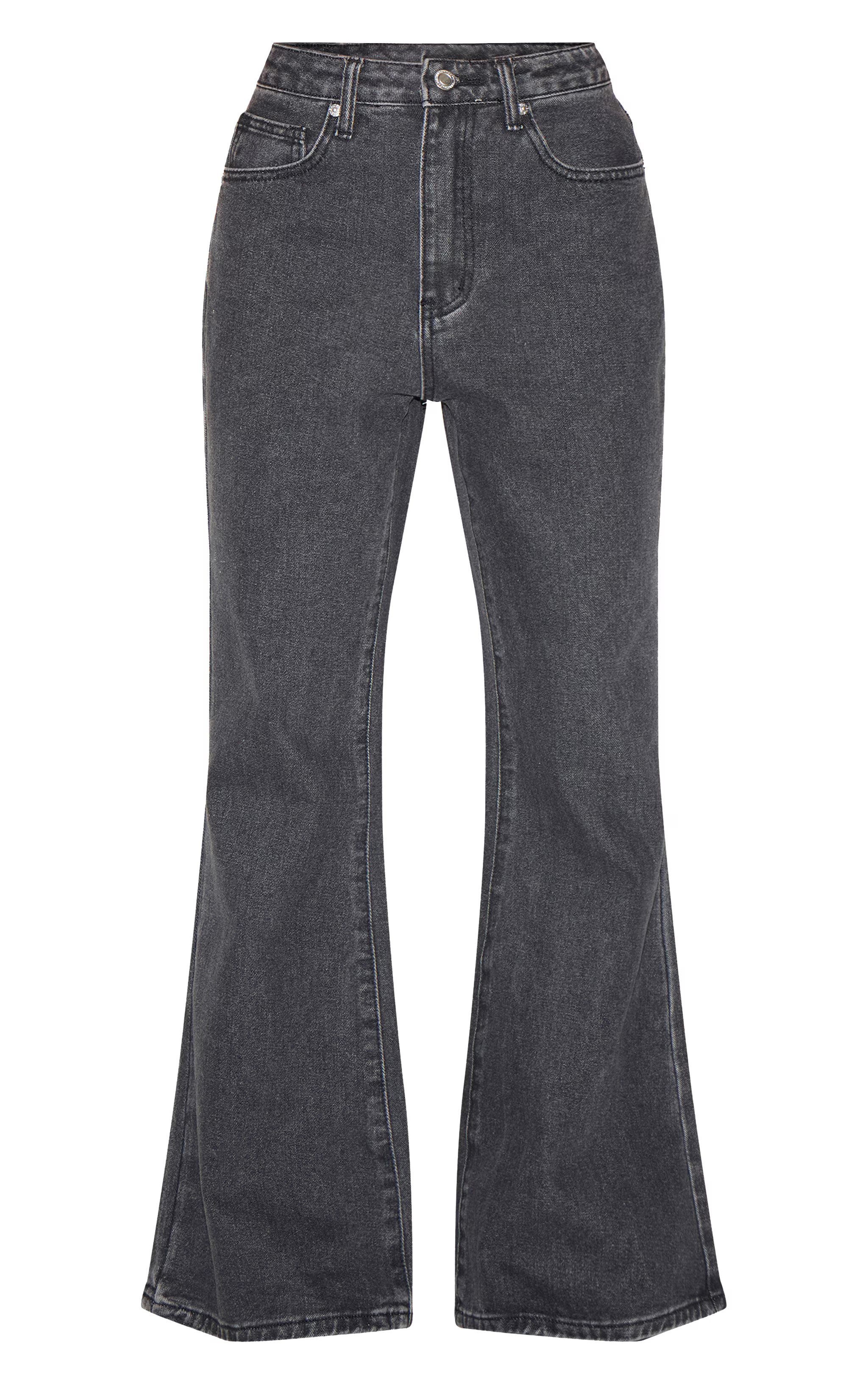 Petite Jean très flare noir délavé | Petite | PrettyLittleThing (FR)