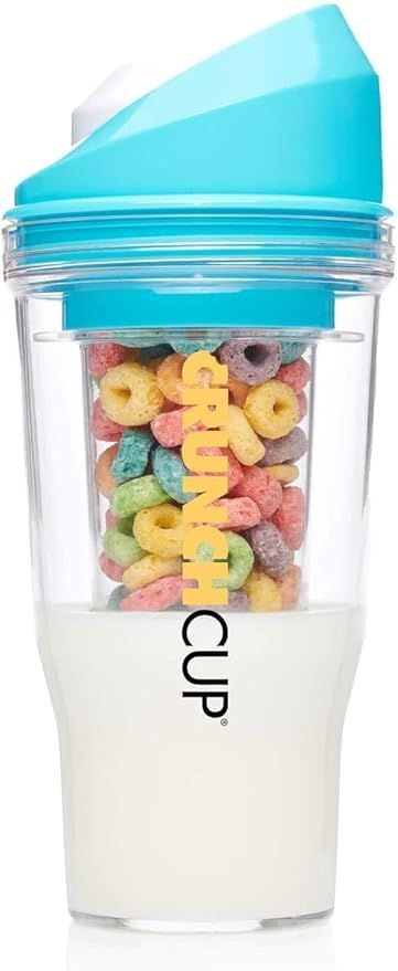 CRUNCHCUP XL Blue - Portable Plastic Cereal Cups for Breakfast On the Go, To Go Cereal and Milk C... | Amazon (US)