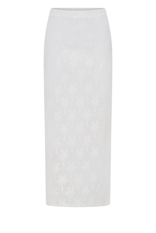 Cotton Lace Maxi Skirt in White | Bohemian Traders