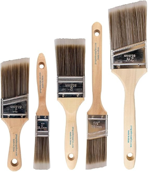 Pro Grade Paint Brushes, Paint Brush Set for Walls, Trim & Stain, 5-Piece | Interior & exterior |... | Amazon (US)
