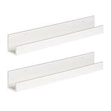 Kate and Laurel Levie 24 inch 2-Pack Wood Floating Wall Shelf Picture Frame Holder Ledge, White | Amazon (US)