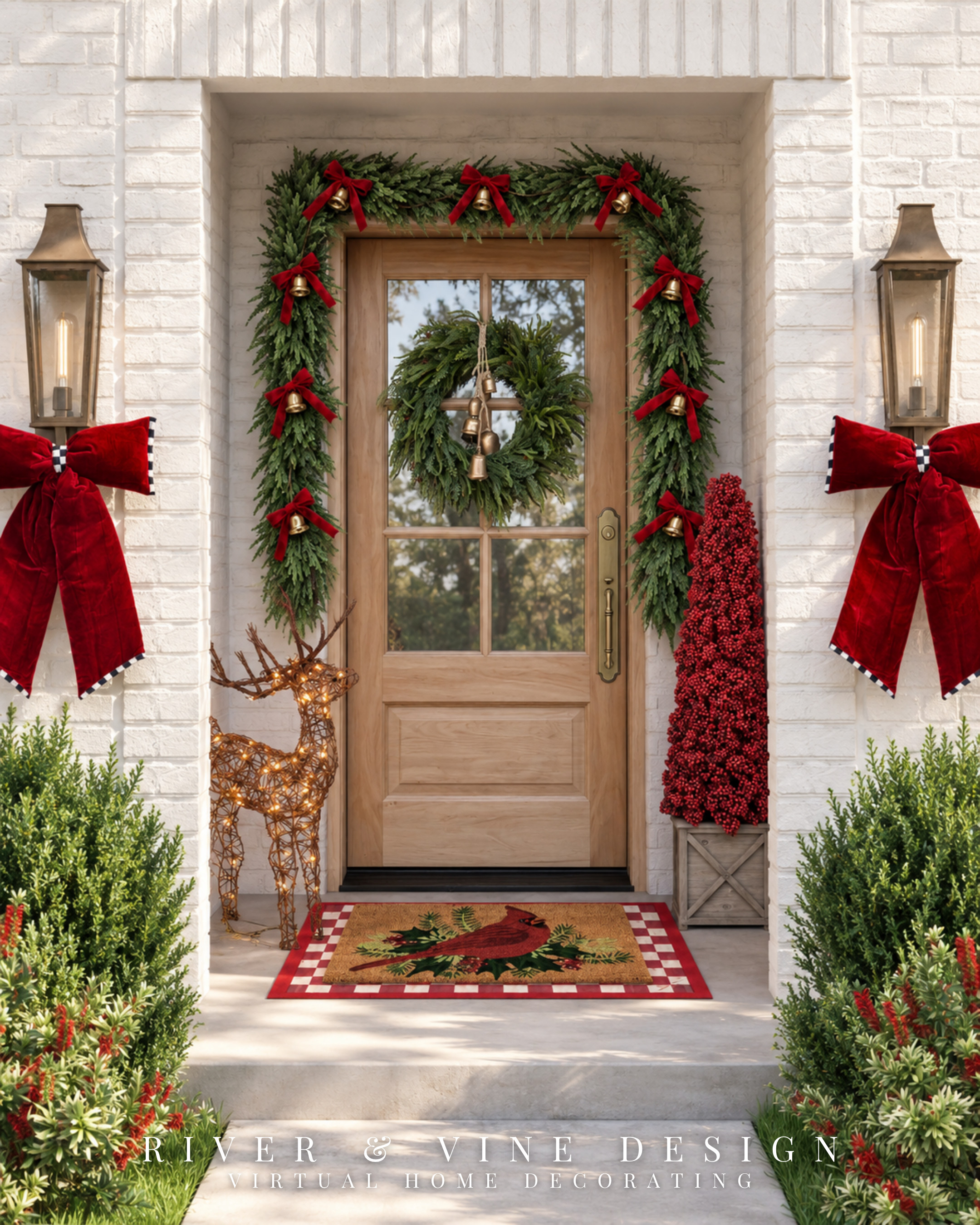 #AD Christmas at the front door should feel just as special as the tree inside. ❤️

A full greenery wreath, gold-toned bells tucked through the center, and a red cardinal waiting at the doorstep—this Wayfair holiday entrance has the warmth of a traditional Christmas.

The wreath’s trailing branches soften the doorway, while the cascading bells add that aged-looking detail that feels collected over time. Below, the cardinal doormat brings in a cheerful touch of red, and the lighted deer gives the entrance a gentle glow.

For this combination, the doormat helps guide the decorating: repeat its red in the surrounding accents and its greenery on the door. Those small connections make the whole entrance feel thoughtfully pulled together.

Bring that holiday welcome to your own doorstep with the wreath, hanging bells, cardinal doormat, and lighted deer featured in this post.

@Wayfair #Wayfair #WayfairPartner

traditional Christmas front door decor, red cardinal Christmas doormat, mixed greenery Christmas wreath, gold-toned hanging bells, lighted outdoor deer, red and green holiday entryway, classic Christmas decorations

I may receive a commission from purchases made through my links.

#LTKSeasonal #LTKHome