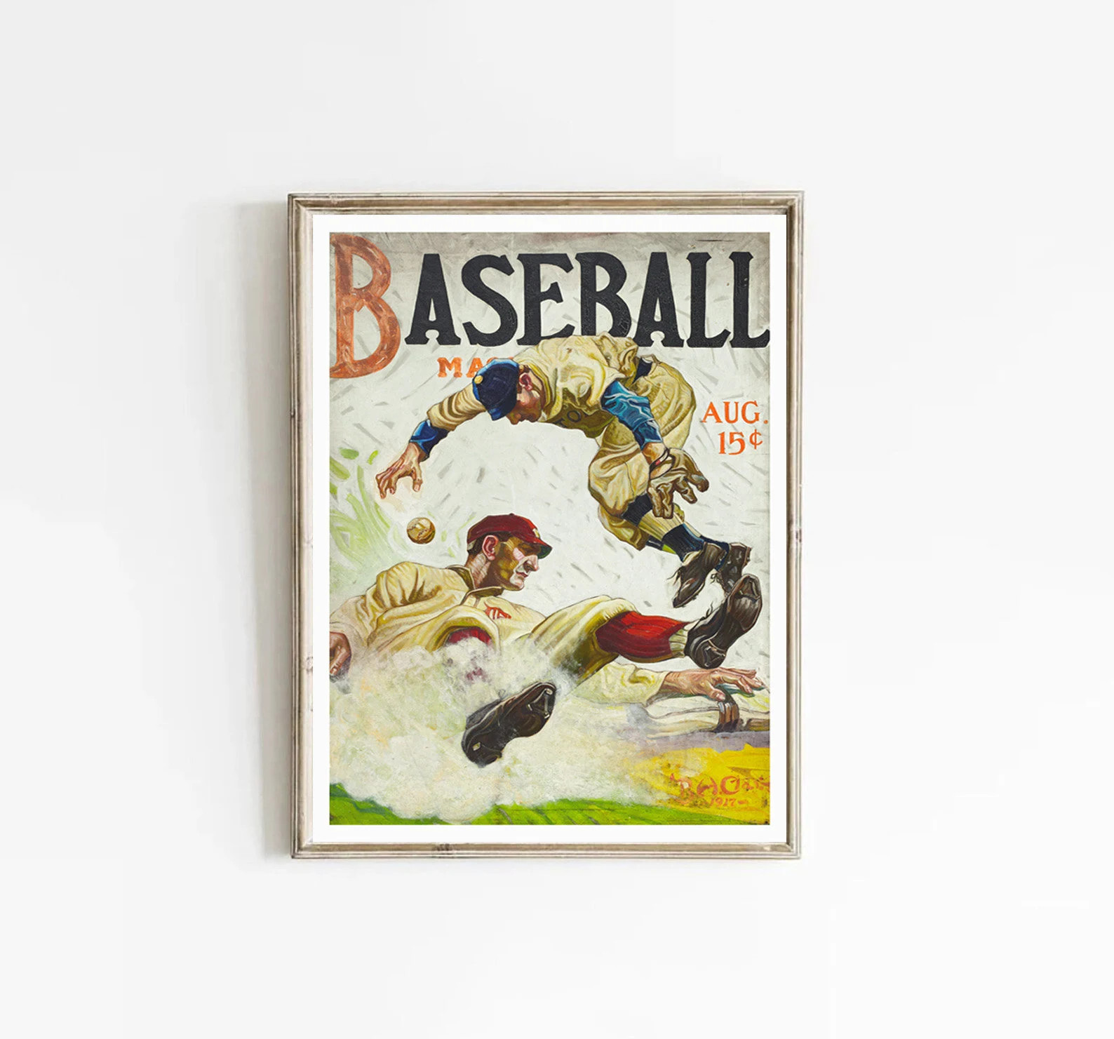vintage drawing print with baseball players | vintage art with American sport | retro sport poste... | Etsy (Global)
