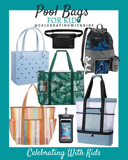 Perfect pool bags include baby BOGG bag, mesh tote bag, cell phone waterproof case, mesh bag with cooler, drawstring mesh bag, waterproof belt bag.

Pool bags, summer bags, mom bags, kids bags, summer pool bag

#LTKswim #LTKunder50 #LTKkids