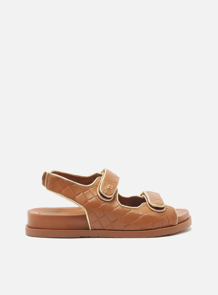 Sandália Papete Marrom Arezzo Tressê Velcro | ZZ Mall (BR)