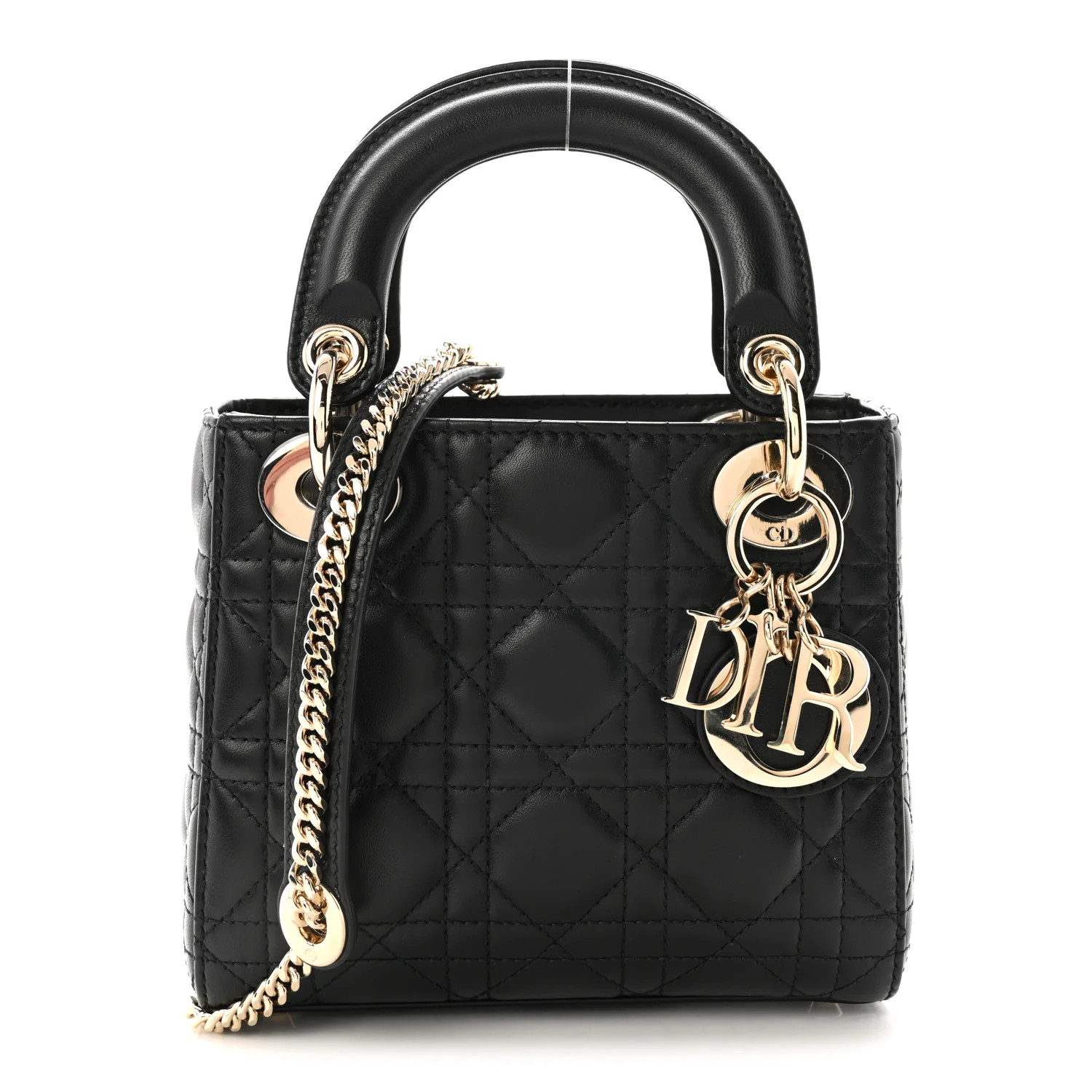 Christian Dior Lambskin Cannage Mini Lady Dior Black 1918095 | FASHIONPHILE (US)