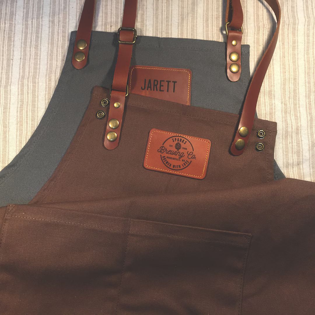 Personalized Full Gray Canvas Apron With Adjustable Leather - Etsy | Etsy (US)