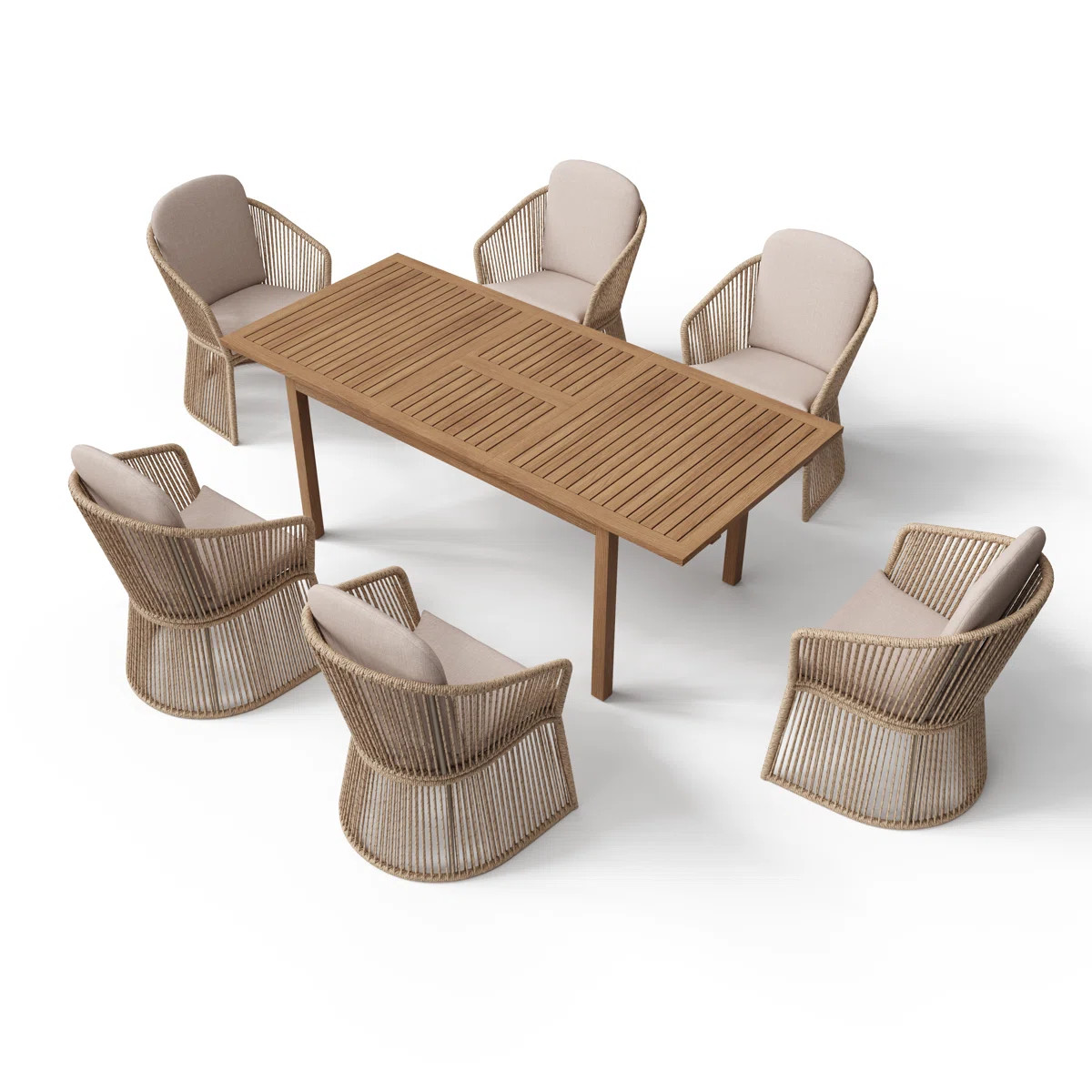 6 - Person Rectangular Outdoor Dining Set With Cushions | Wayfair North America