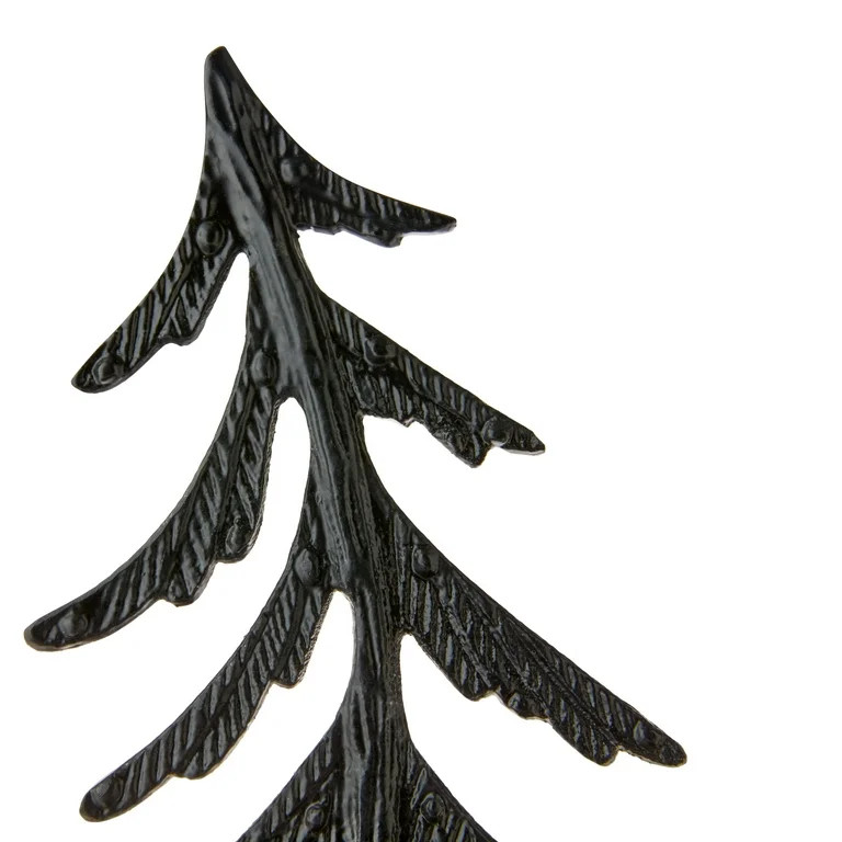 Small Metal and Wood Tilting Tree Christmas Tabletop Decoration, Black and Brown, 10.43", by Holi... | Walmart (US)