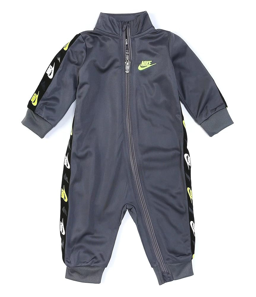 Nike Baby Boys Long Sleeve Tricot Taping Coverall (Grey(56H984-M19)/Yellow, 3 Months) | Amazon (US)