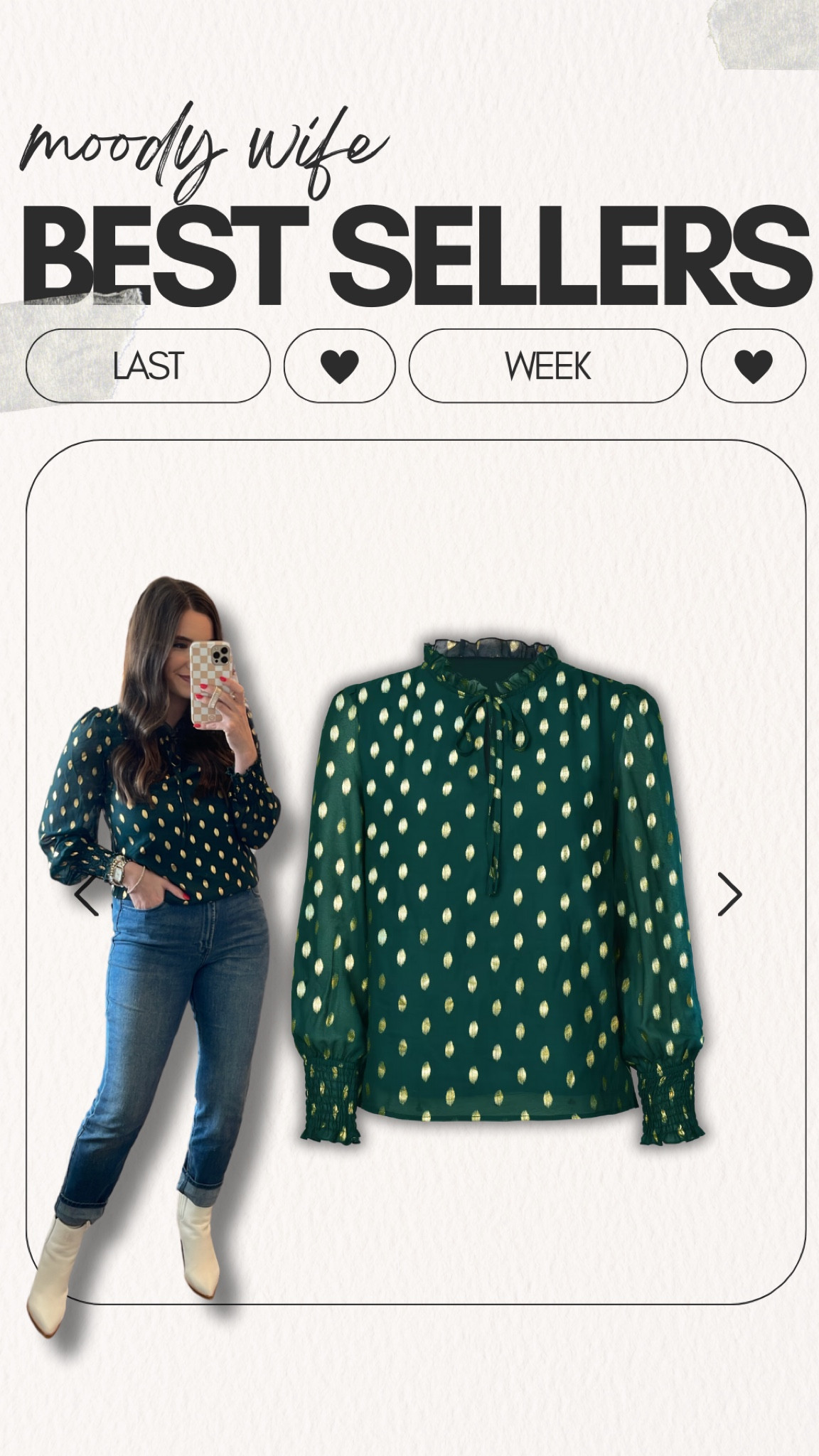 Moody Wife Blog Best Sellers of the Week! ♥️ This Cupshe top is perfect for the holiday season! Pair with jeans or a faux leather skirt. This top is not only chic but also  comfortable! 

#Cupshe #cupshefashion #newmomstyle #newmom #postpartumoutfitdeas 

#LTKGiftGuide #LTKHoliday #LTKfindsunder50