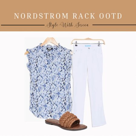 Nordstrom rack outfit, summer outfit, white denim, white jeans, summer blouse 

#LTKStyleTip #LTKSeasonal #LTKFindsUnder50