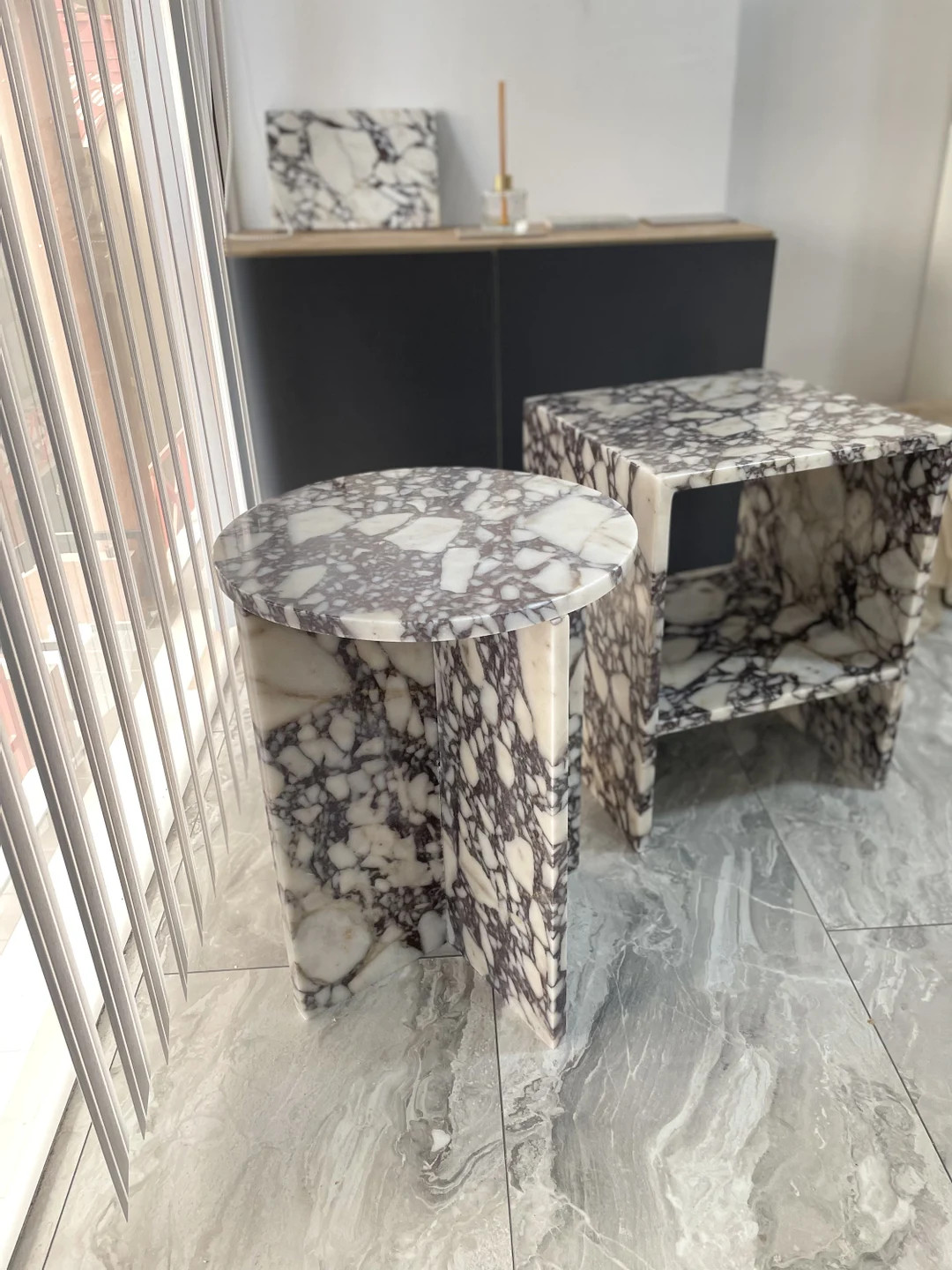 Calacatta Viola Marble Side-end Table Marble Bedside Tables - Etsy | Etsy (US)