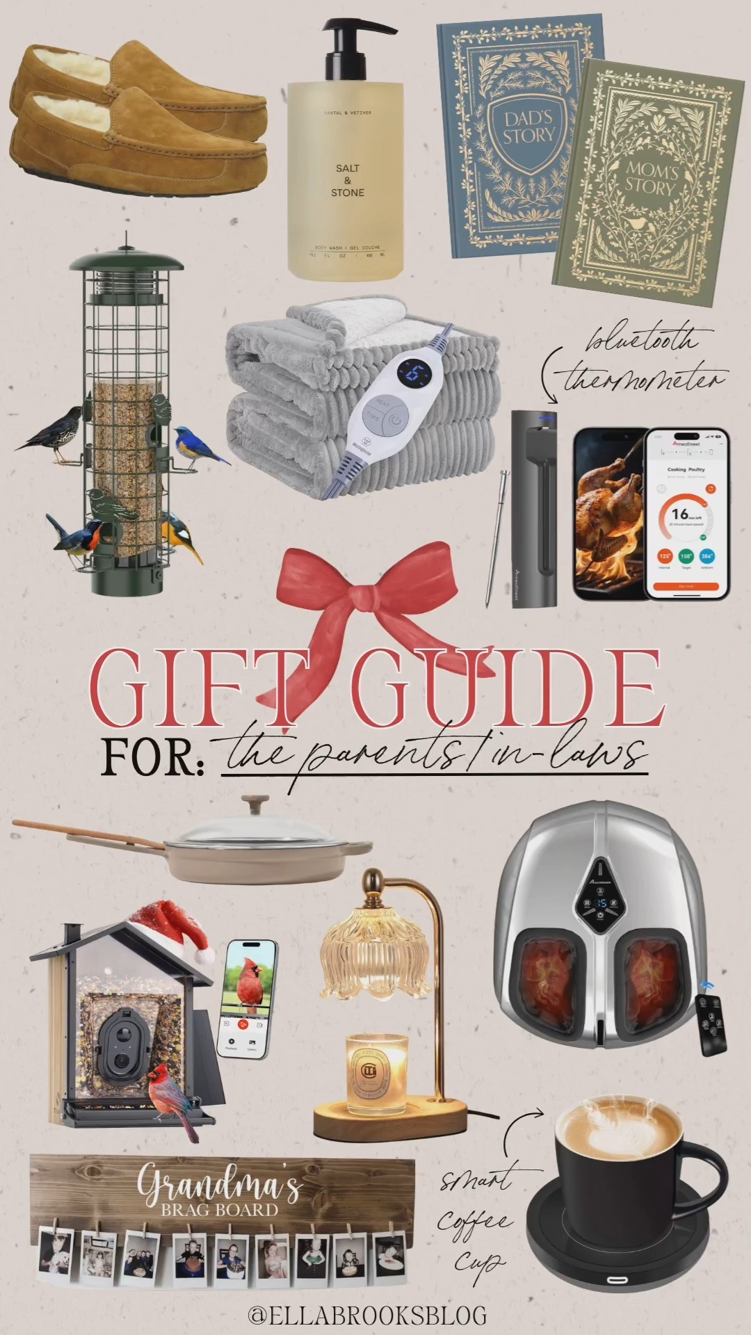 Holiday gift guide for the parents/in-laws

Christmas gifts, gifts for parents, bird feeder, foot massager, electric blanket, Bluetooth meat thermometer, Amazon gifts

#LTKHoliday #LTKGiftGuide #LTKHome