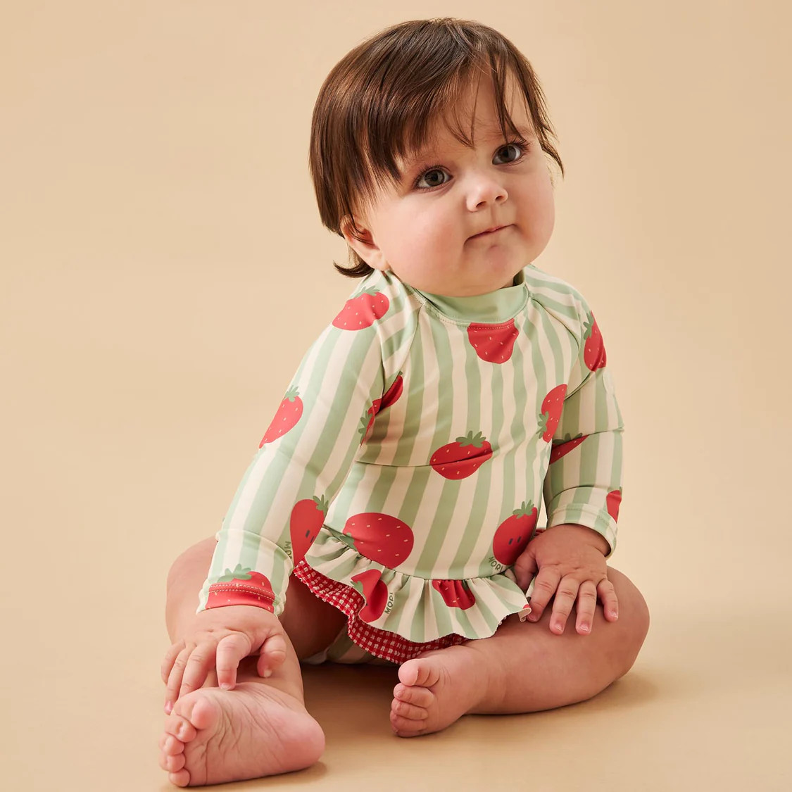 Strawberry Frilled Sunsafe Swimsuit | Baby Mori (US)