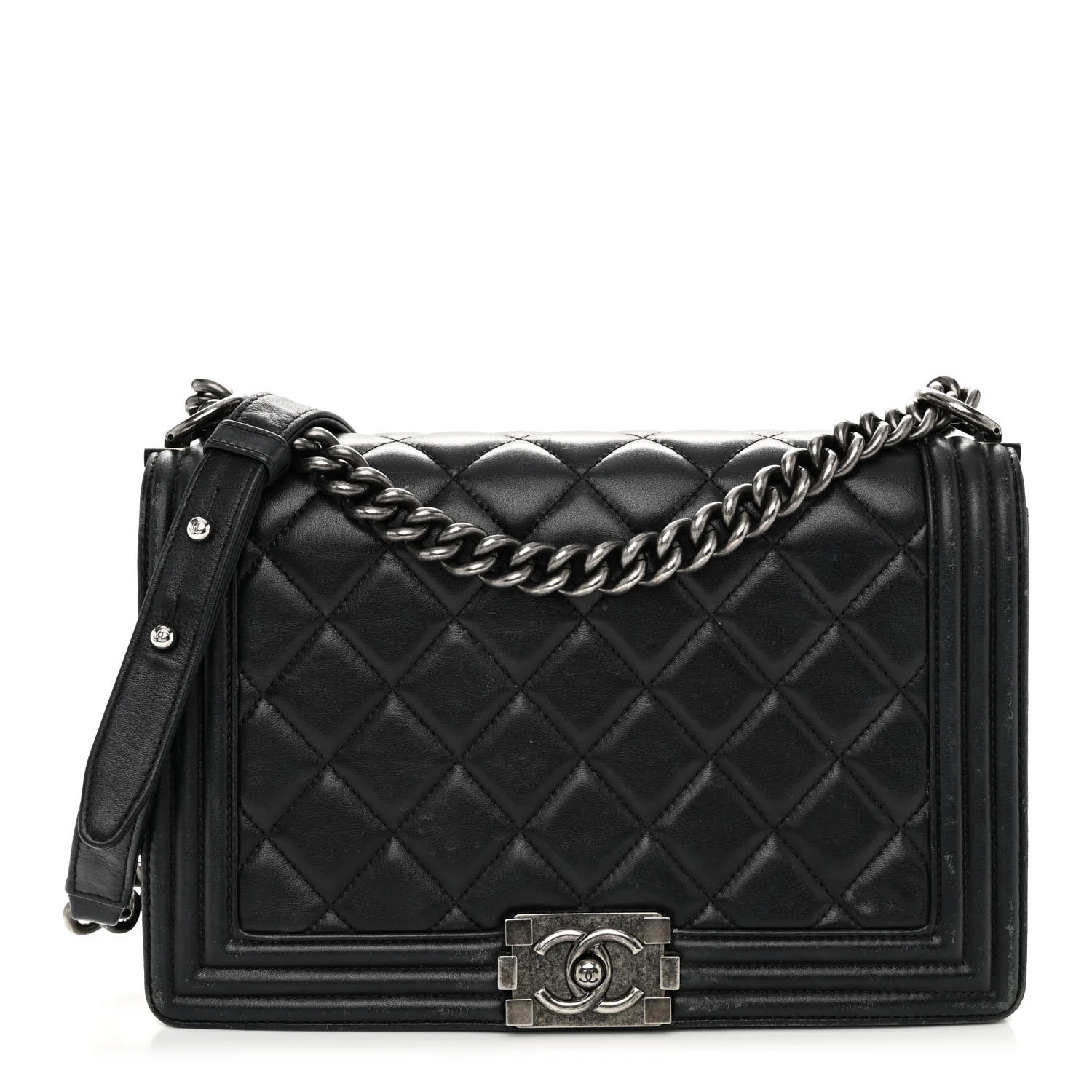 Calfskin Quilted New Medium Boy Flap Black | FASHIONPHILE (US)