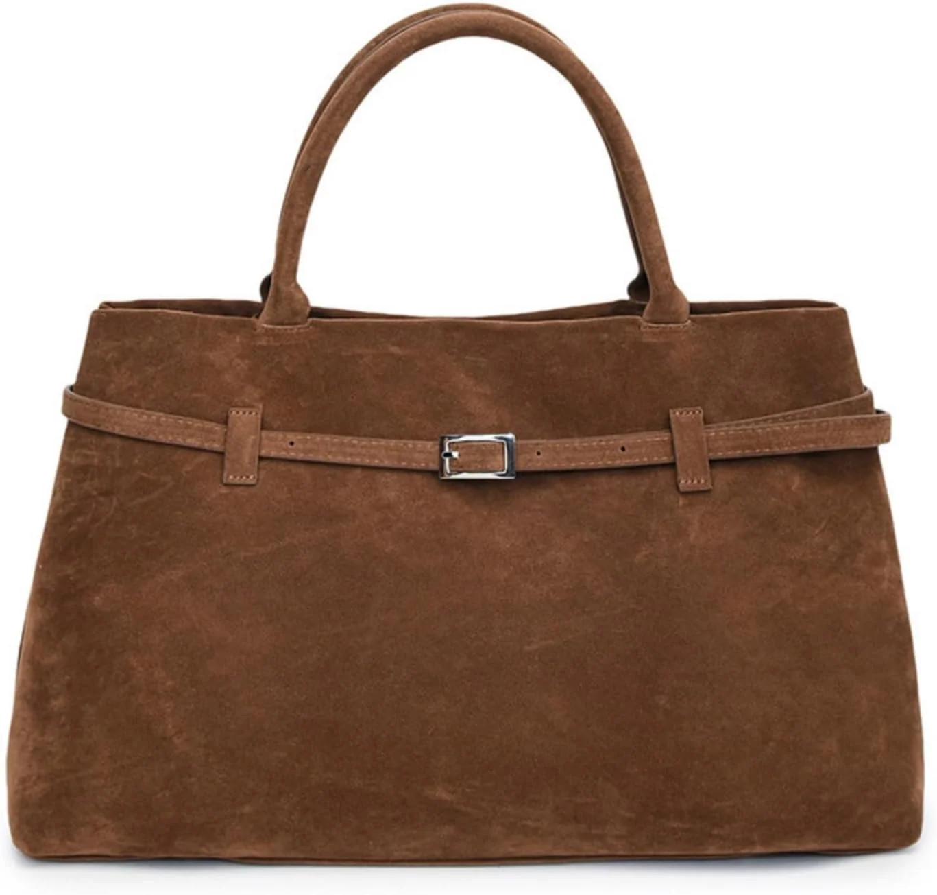 SPEKSEE Women's Chic Suede Shoulder Bag Large Brown Tote Bag Thrift Vintage Faux Suede Top Handle... | Walmart (US)