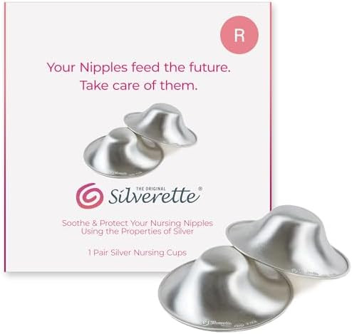 SILVERETTE® The Original Silver Nursing Cups, Nipple Covers for Breastfeeding Essentials, Pure 9... | Amazon (US)