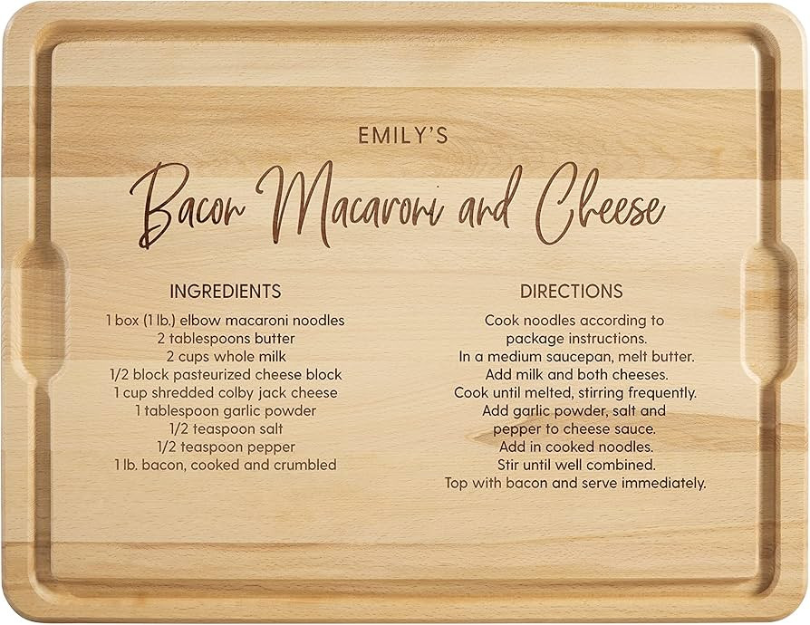 Personalization Universe Favorite Family Recipe Personalized Hardwood Cutting Board with Juice We... | Amazon (US)