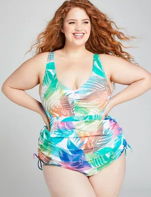 Drawstring No-Wire Swim Dress | Lane Bryant (US)
