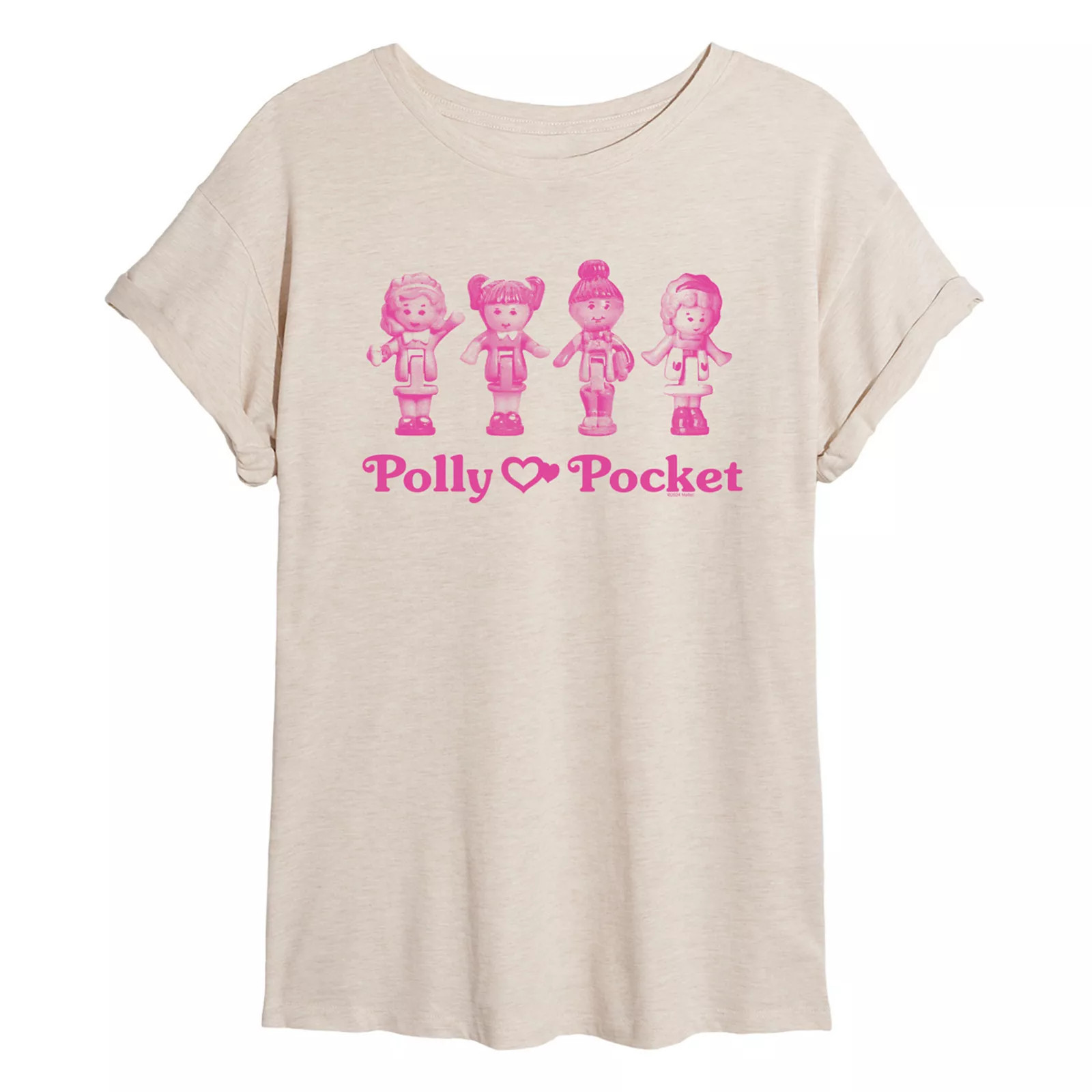 Juniors' Polly Pocket Oversized Tee, Girl's, Size: Small, Beige | Kohl's