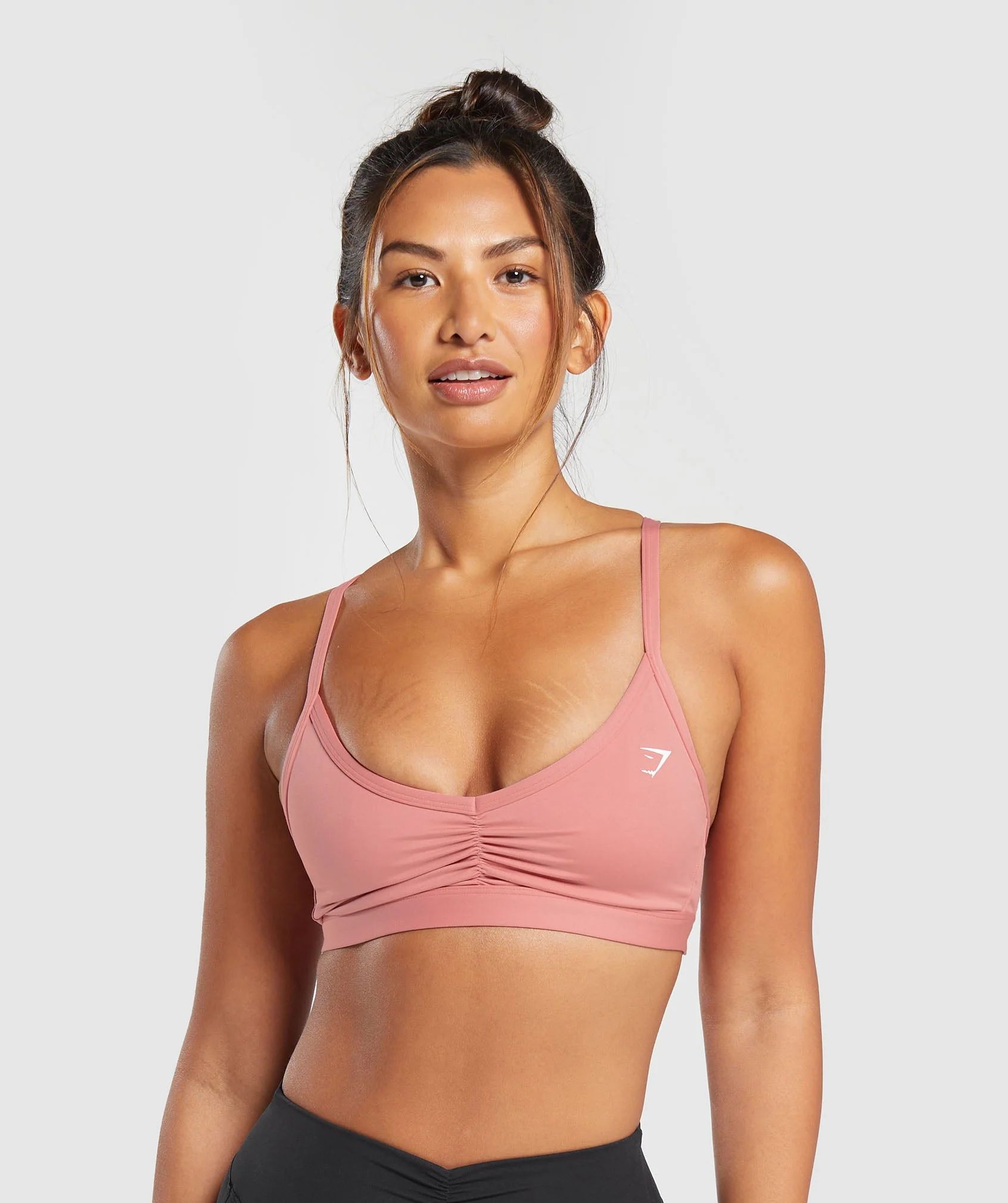 Ruched Strappy Sports Bra Classic Pink | Gymshark US