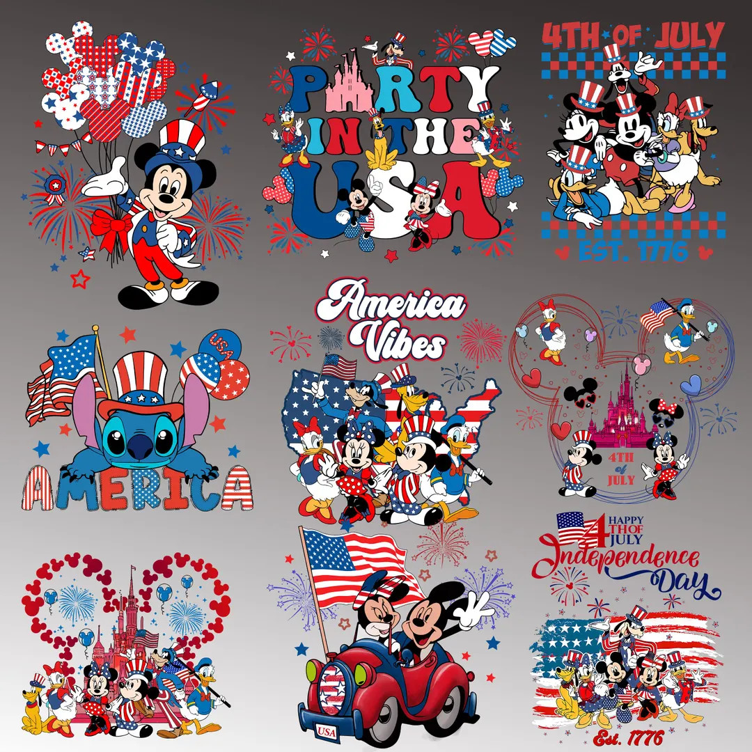 Disney 4th of July Bundle Png, 4th of July Png, Fourth Of July Png, USA Png, America Bundle Png, ... | Etsy (US)