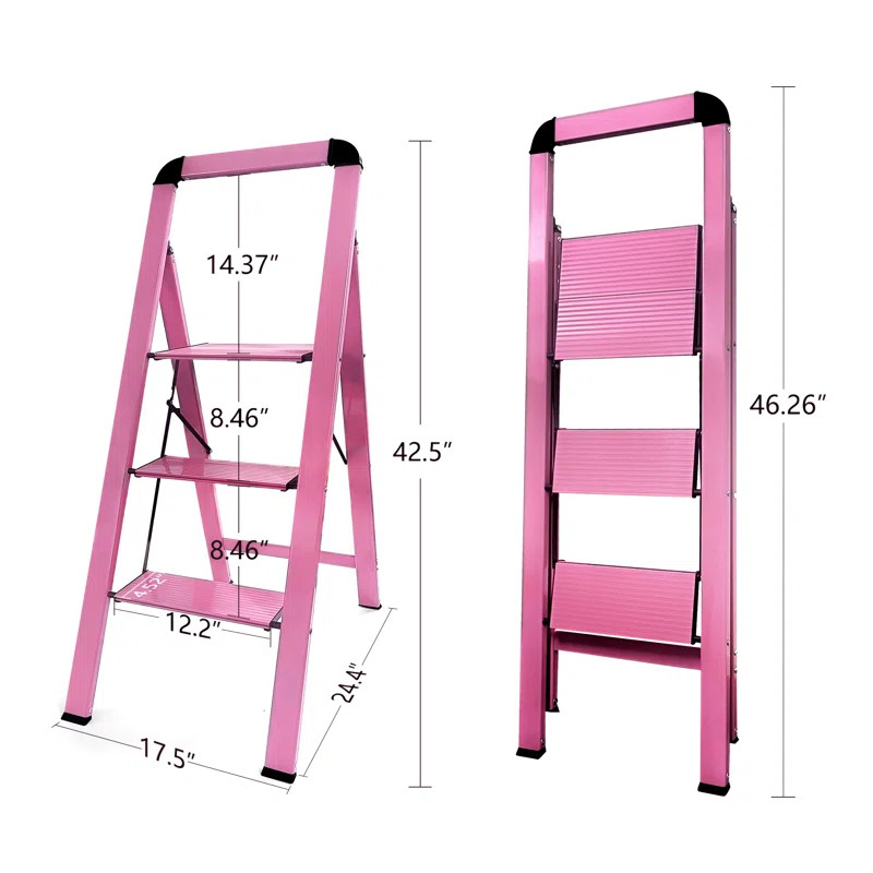 3 - Step Aluminum Folding Step Ladder | Wayfair North America