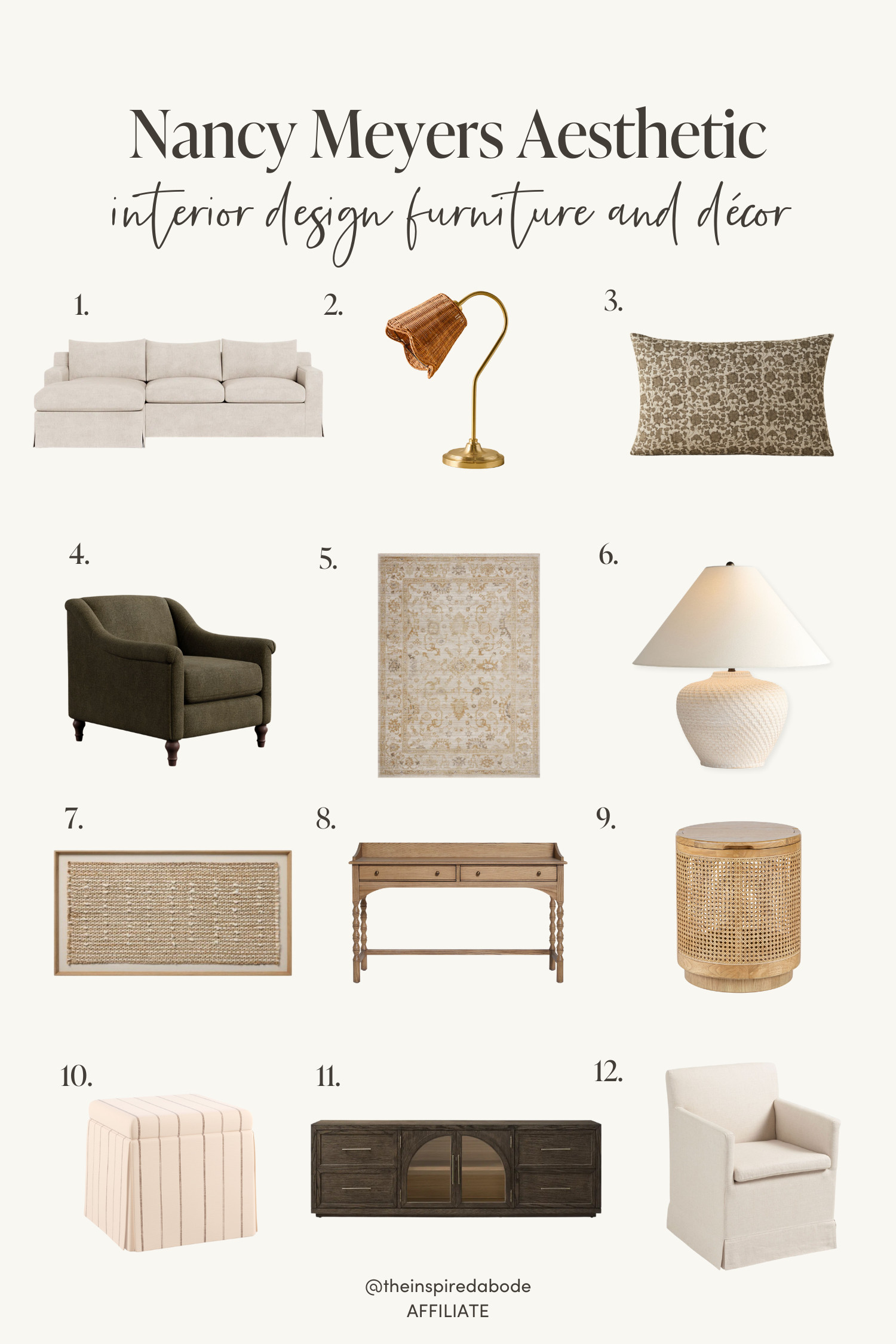 Inspired by our Nancy Meyers aesthetic design moodboard, each of these pieces feel like stepping into your favorite Nancy Meyers film – soft textures, mixed wood tones, and a vibe that’s modern, cozy, and endlessly timeless. 

Perfect for creating an elevated yet lived-in living room full of personality, tap to shop 12 of our favorite pieces, from cozy seating to items with an air of laid-back luxury!

#NancyMeyersVibes #CozyHomeDecor #LivingRoomGoals 

 #LTKHome #LTKFindsUnder100