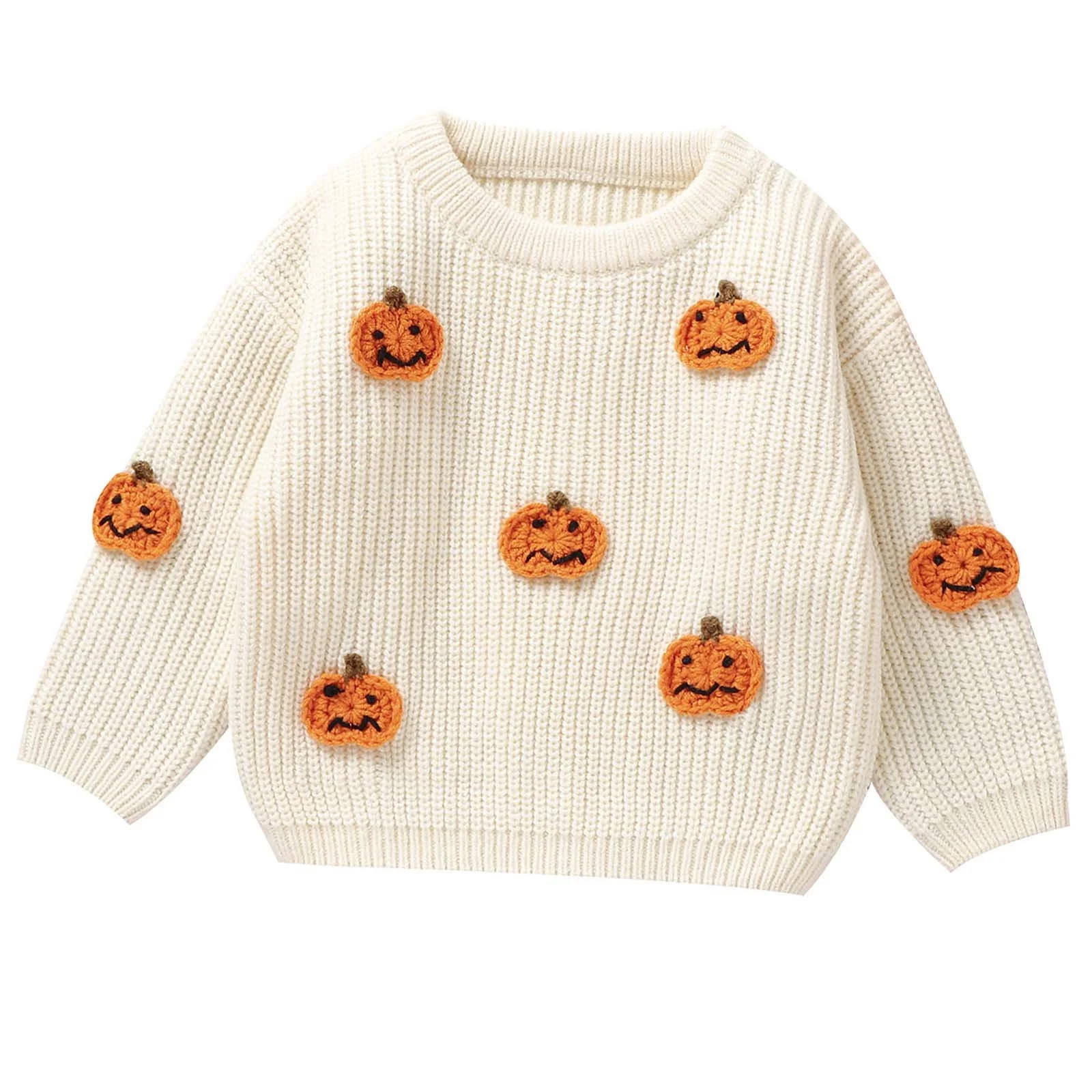 Odeerbi Toddler Boys Girls Pullover Sweater Halloween Pumpkin Knit Jumper Tops Infant Winter Warm... | Walmart (US)