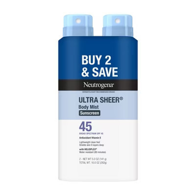 Neutrogena Ultra Sheer Spray - Twin Pack - SPF 45 | Target