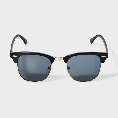 Men's Round Browline Sunglasses - Goodfellow & Co™ Black | Target