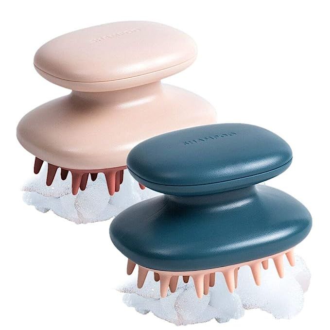 2 Pack Hair Scalp Massager Silicone Waterproof Shampoo Brush Hair Clean and Head Relax (multicolo... | Amazon (US)