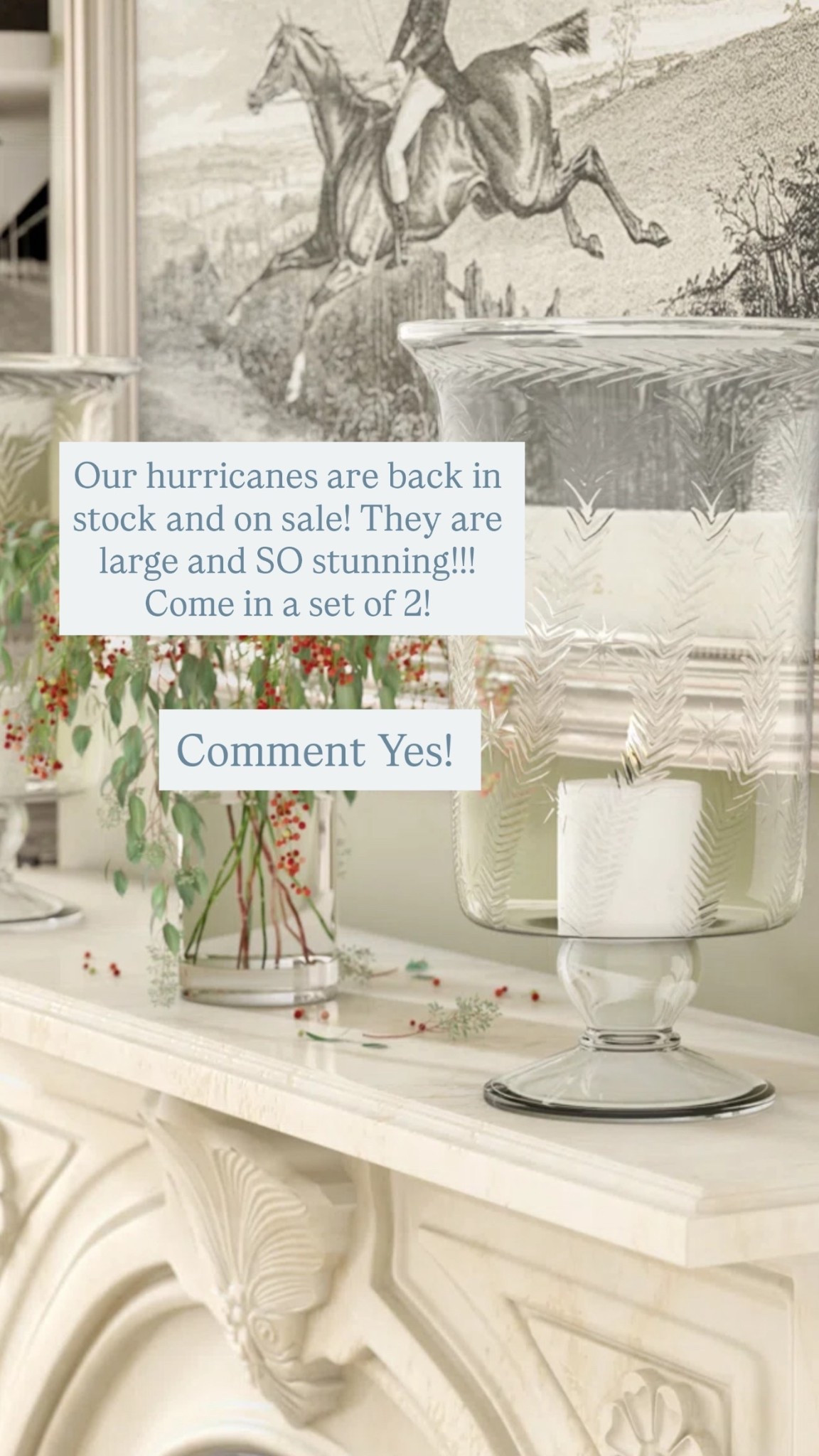 Our hurricanes are back in stock and on sale! They are large and SO stunning!!! Come in a set of 2!  Comment Yes!  @wayfair