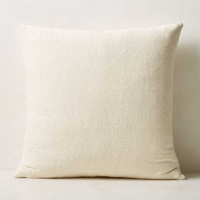 Seca White Silk Modern Throw Pillow with Down-Alternative Insert 26'' | CB2 | CB2