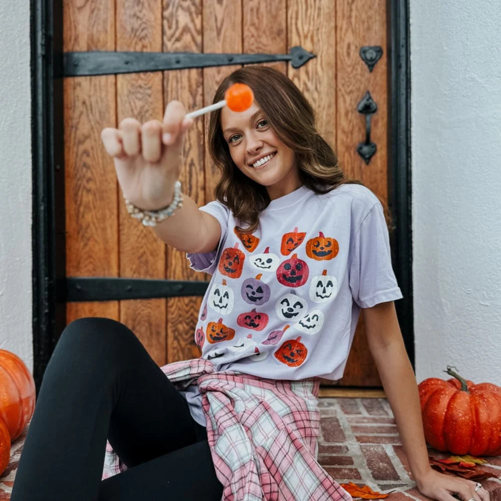 Colorful Pumpkins Tee - Orchid | Mountain Moverz