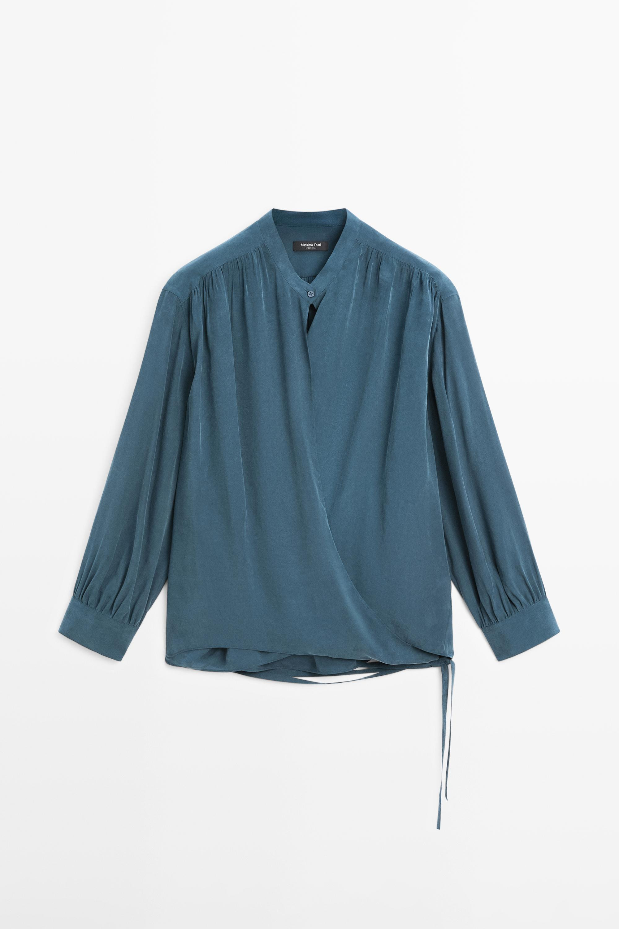 Flowing surplice blouse | Massimo Dutti US