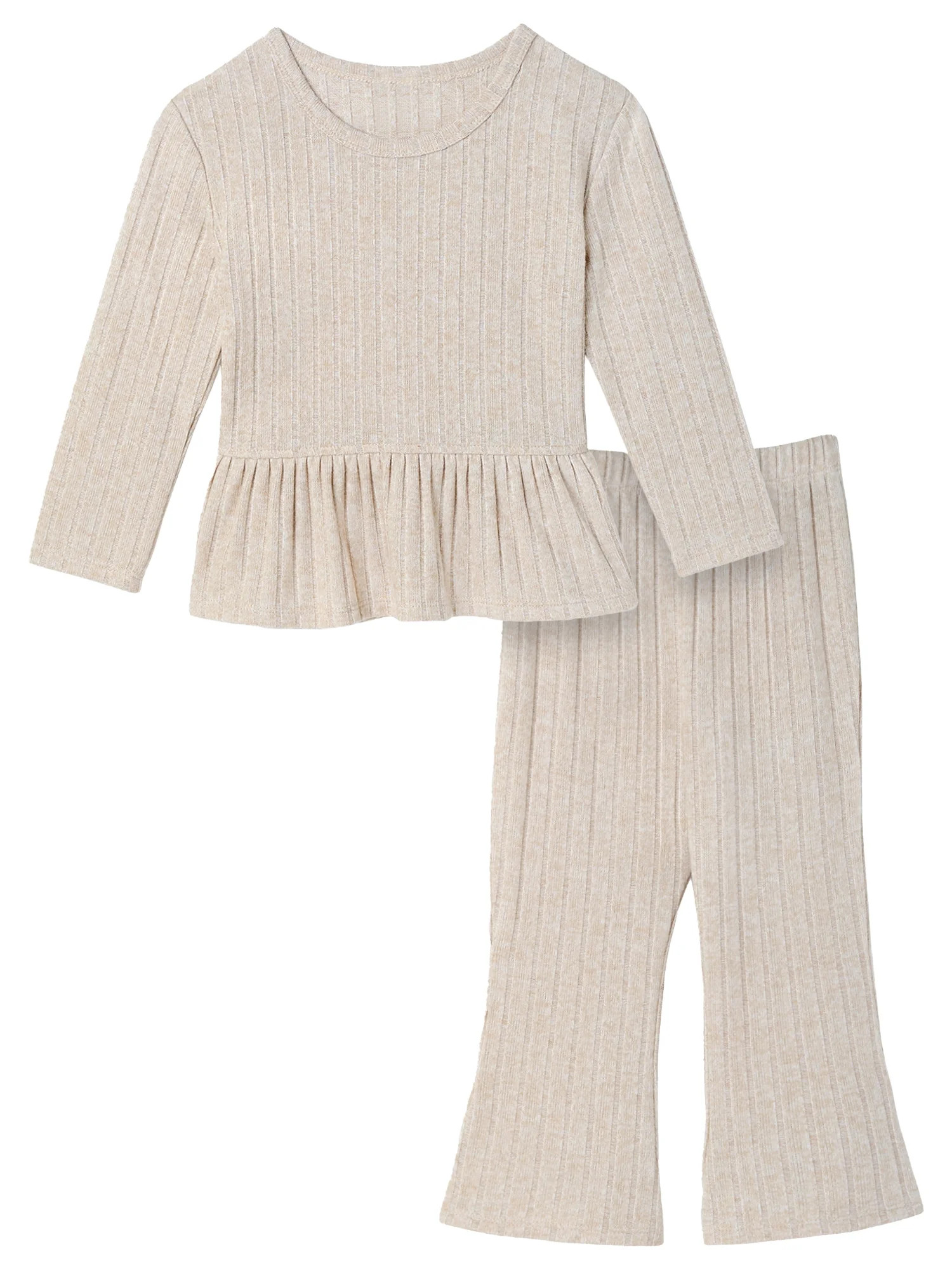 Modern Moments by Gerber Toddler Girl Peplum Top and Legging Outfit Set, Sizes 12M-5T | Walmart (US)