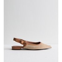 Women's Cream Raffia Look Slingback Flat Pumps New Look | New Look (UK)